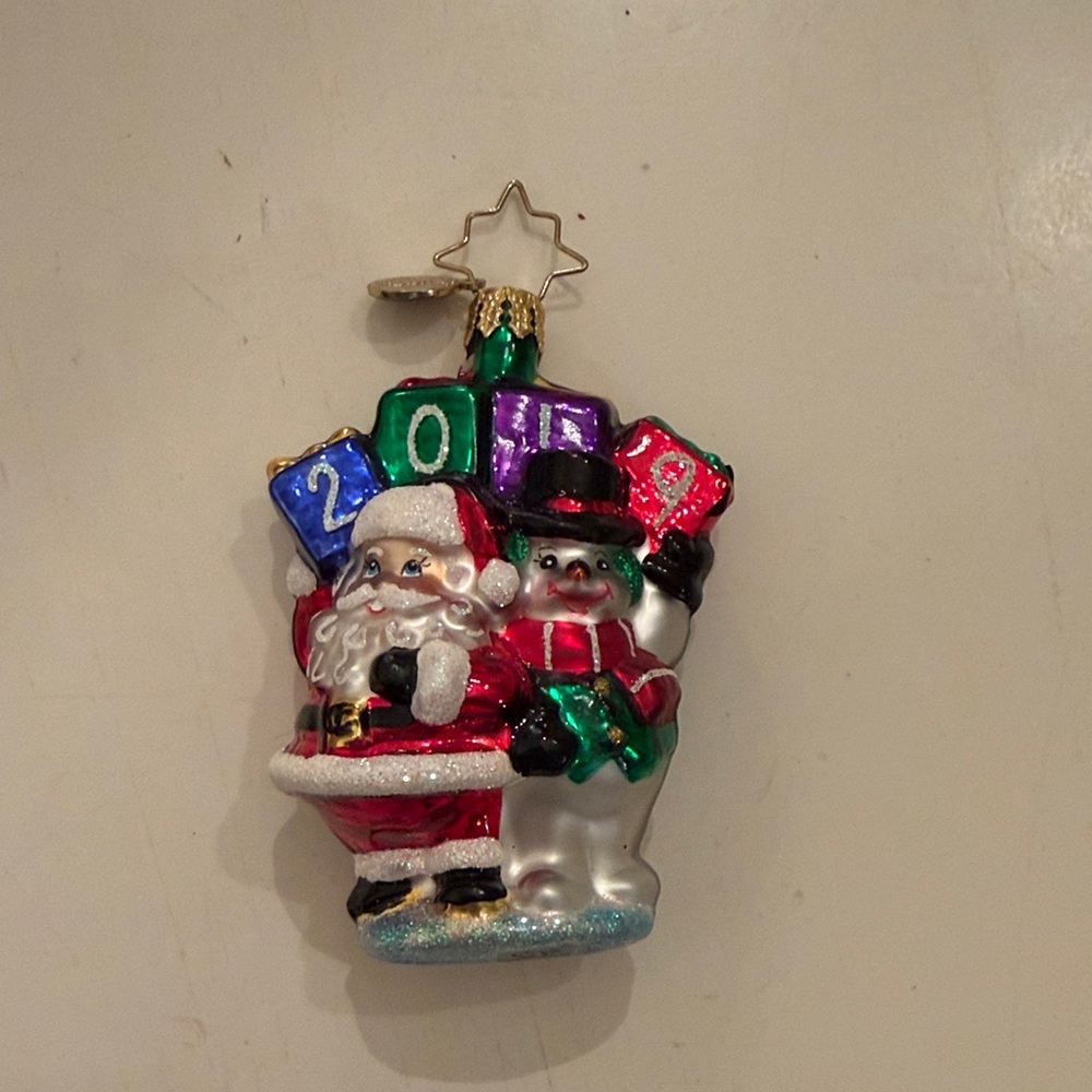 Christopher Radko Santa and Snowman 2014 Ornament